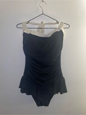 Ralph Lauren Black One Piece with White Trim
